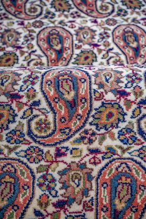 Off White and Dark Blue handcrafted Timeless Antique Rugs made from Wool by Carpet Cellar