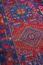 Antique Kazak Runner-Ornate Red