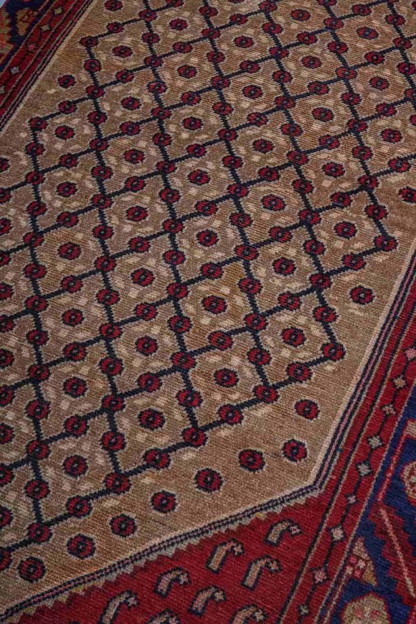 Vintage Kurdish Kazak Runner - Evil Eye Lattice