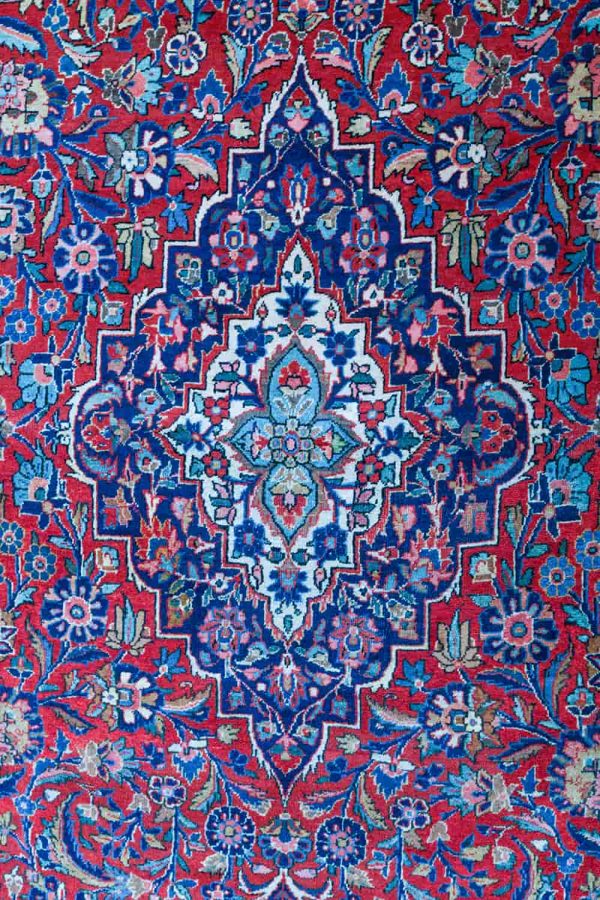 Vintage Kurk Kashan - Madder Red