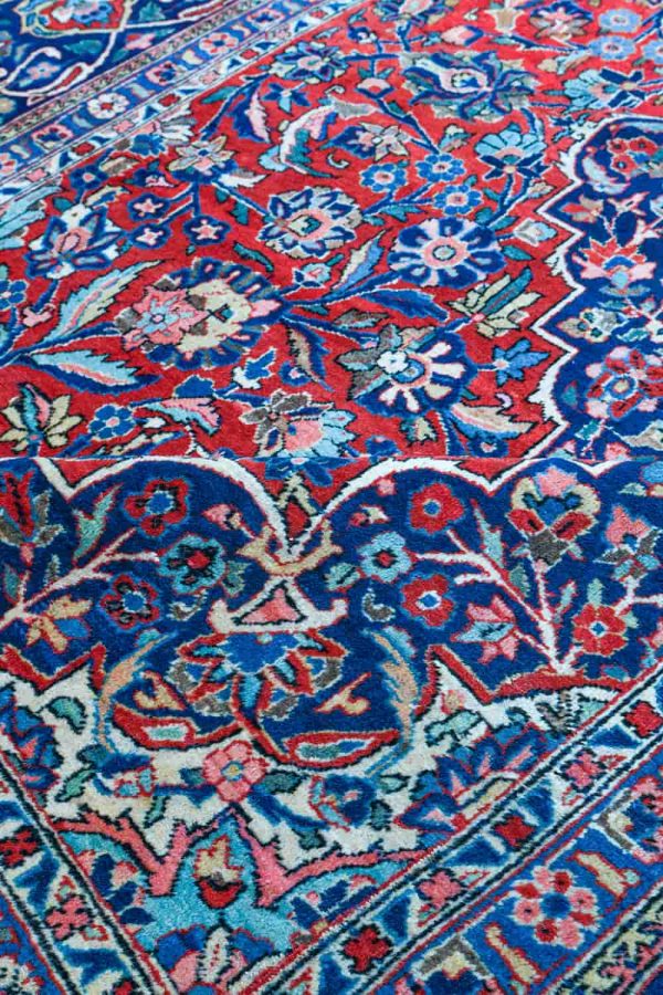 Vintage Kurk Kashan - Madder Red