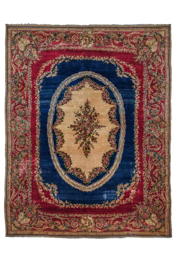 Antique Laver Kerman Aubusson - European