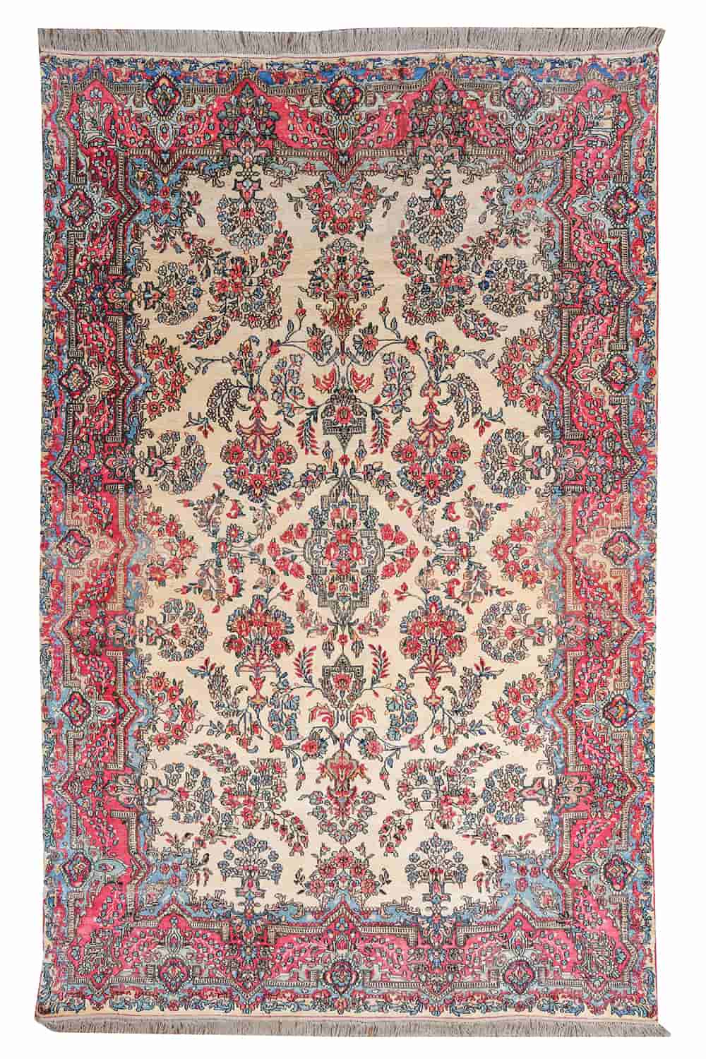 Antique Laver Kerman – Floral Bouquet