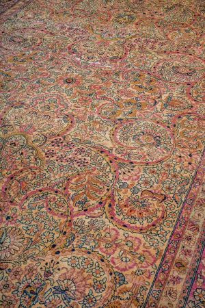 Beige and Light Pink handcrafted Antique Persian Carpets made from Wool by Carpet Cellar
