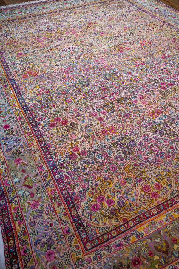 Antique Laver Kerman - Intensely Floral