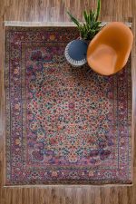 Antique Laver Kerman Millefleur - Raspberry