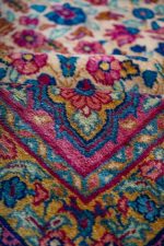 Antique Laver Kerman Millefleur - Raspberry