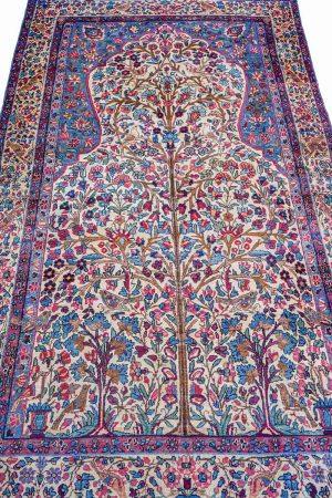 Light Blue and Pink Beige handcrafted Antique Persian Carpets made from Wool by Carpet Cellar