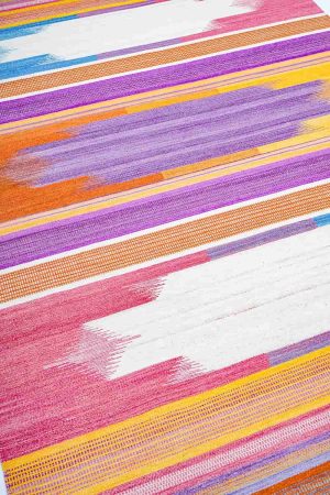 Pink and Purple handcrafted Flatweave Rugs made from Wool by Carpet Cellar
