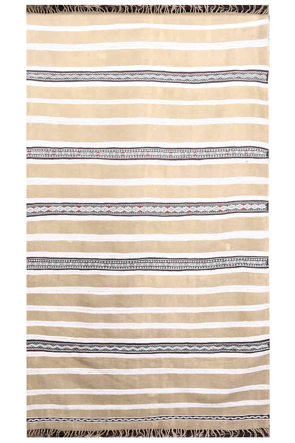Vintage Moroccan Kilim – Beige & White