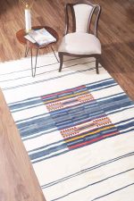 Vintage Moroccan Strip Weave Kilim - Abstract