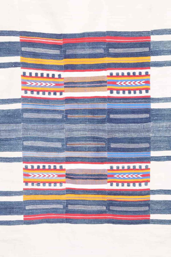 Vintage Moroccan Strip Weave Kilim - Abstract