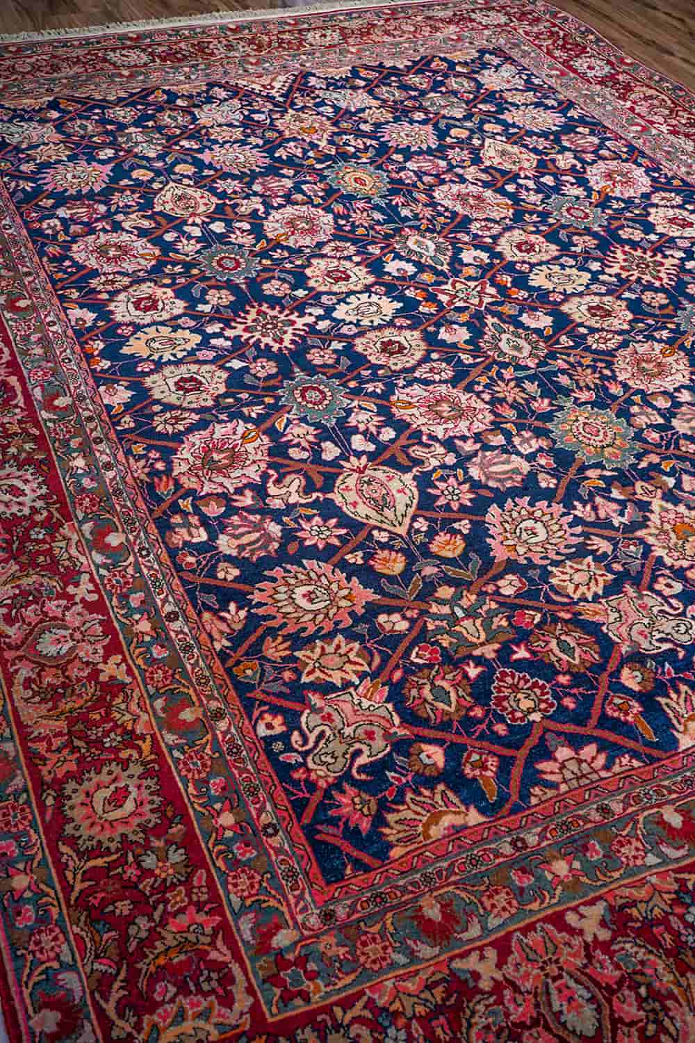 Dark Blue Rustic Red and handcrafted Antique Persian Carpets made from Wool by Carpet Cellar