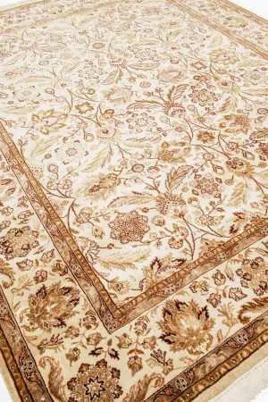 Off White and handcrafted Timeless Antique Rugs made from Silk and Wool by Carpet Cellar