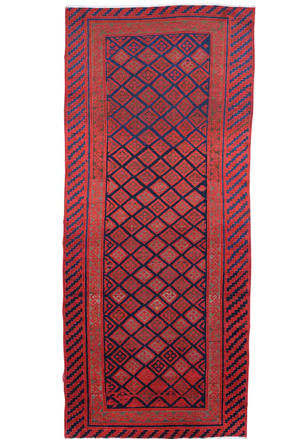 Antique Tribal Kashgar Runner – Diamonds