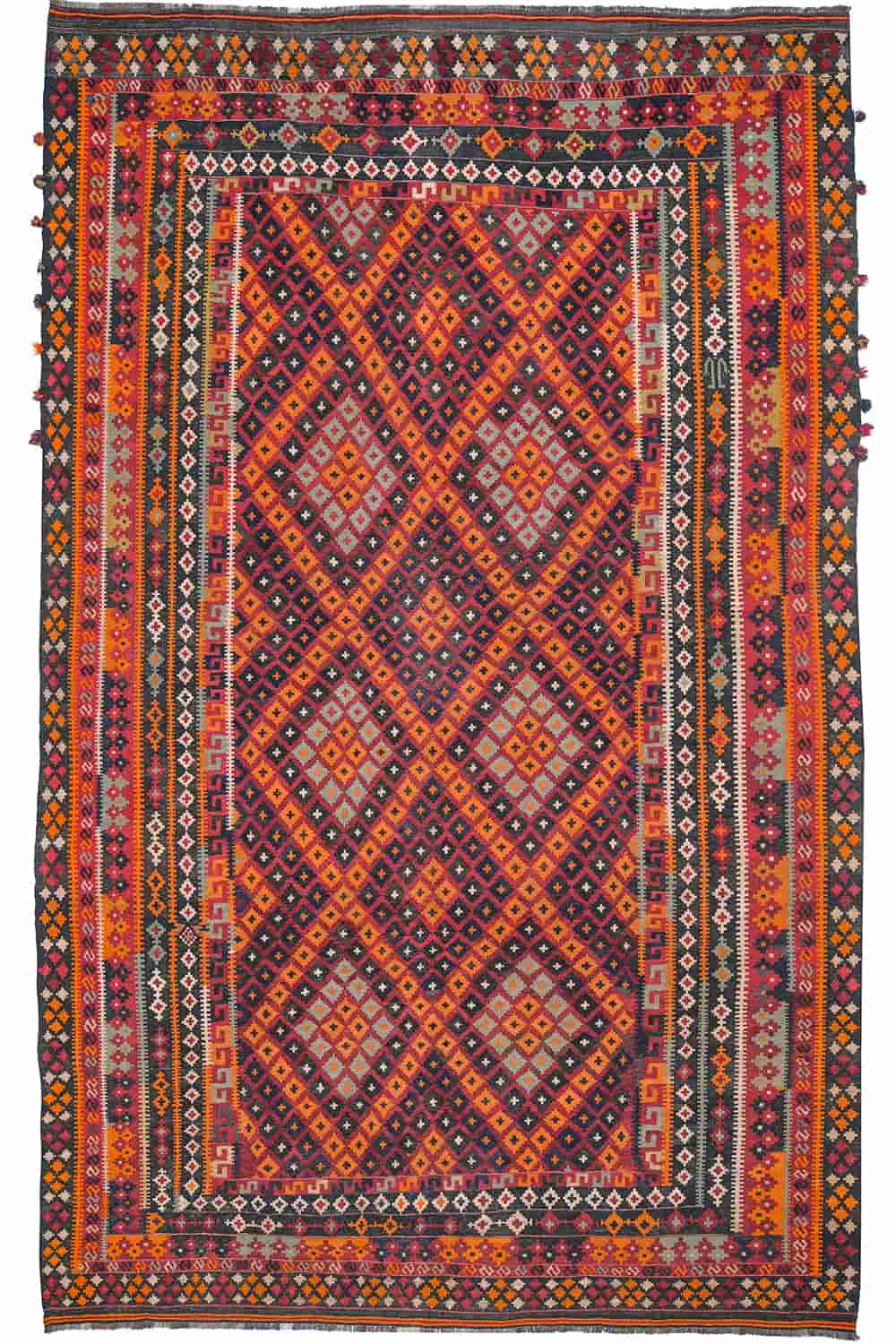 Tribal Maimani Kilim – Diamond Lattice