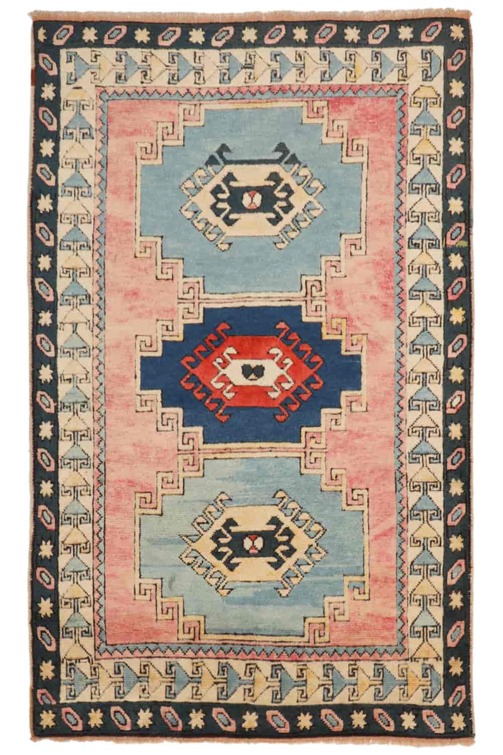 Vintage Tribal Turkish Kazak Carpet – Subtle Shades