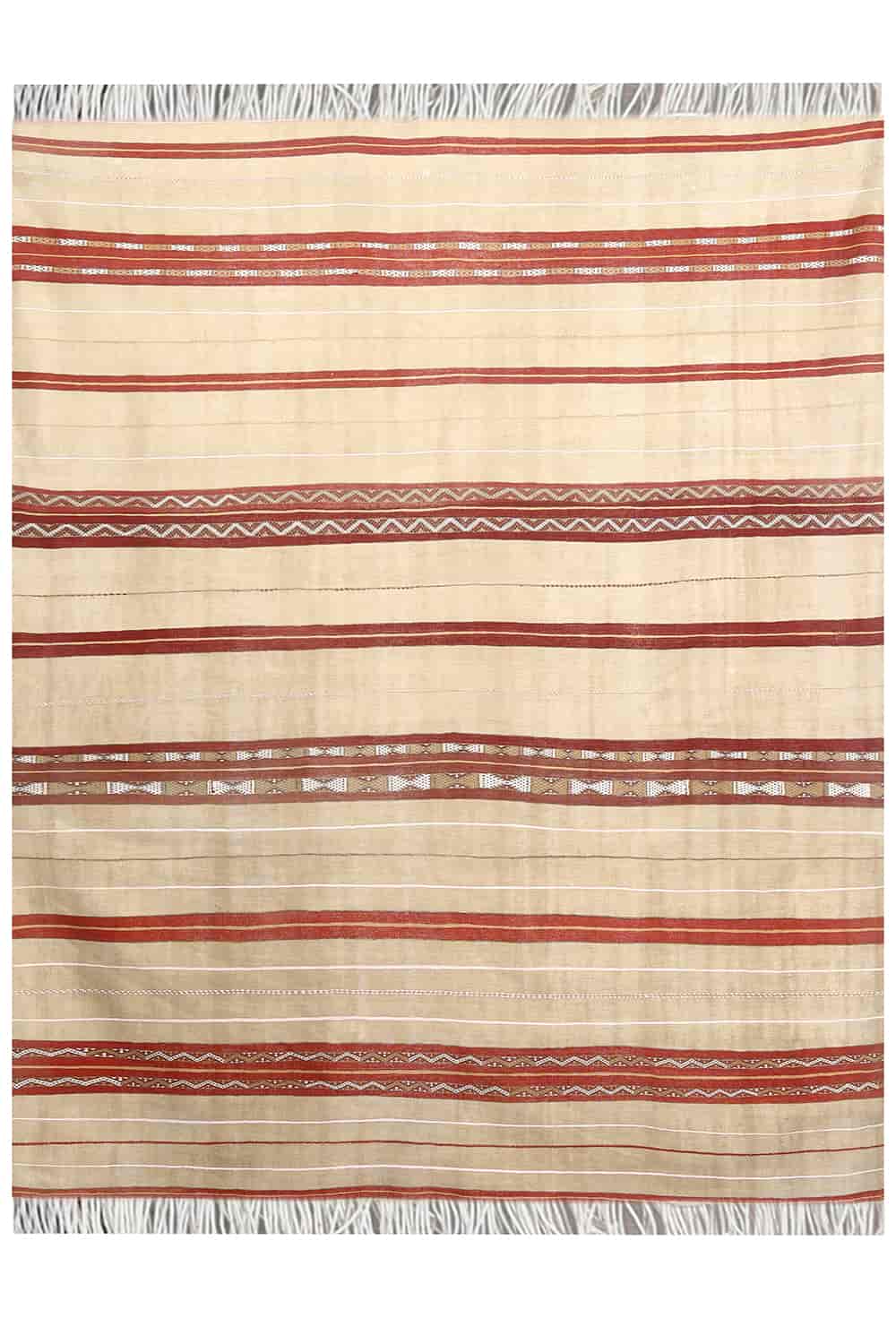 Vintage Turkman Bukhara Kilim – Beige & Brown