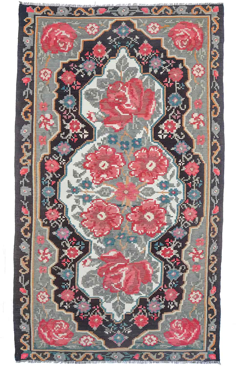 Vintage Bessarabian Kilim – Roses