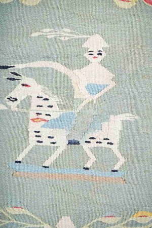 Pink and Light Grey handcrafted Kilim Rugs made from Wool by Carpet Cellar