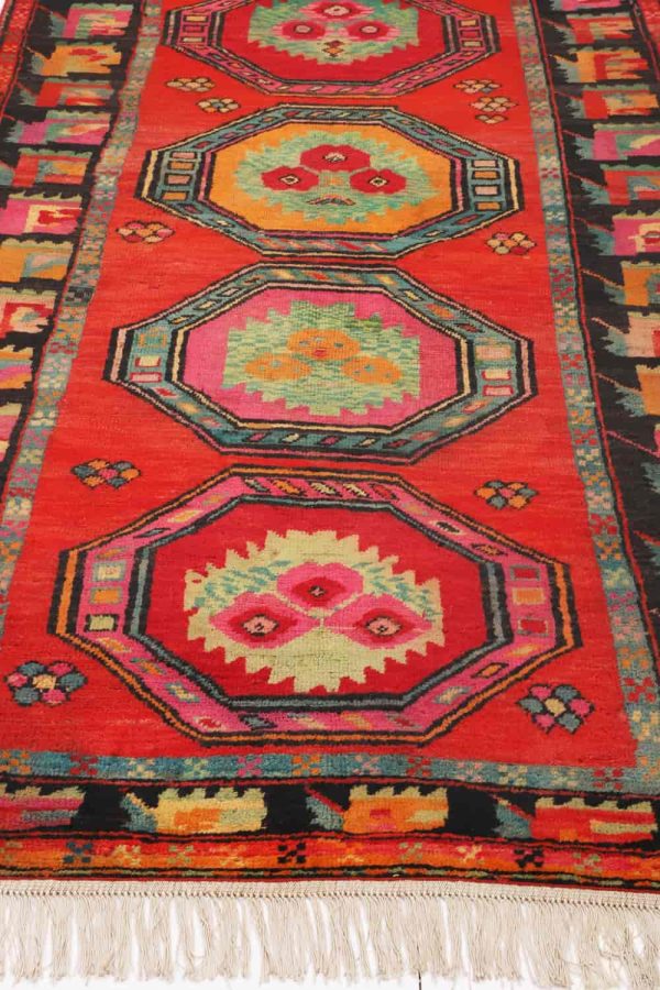 Vintage Tribal Kazak - Red Orange