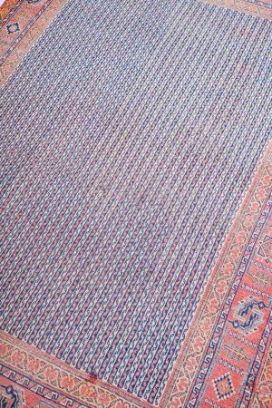Dark Blue and Pale Orange handcrafted Vintage Carpets made from Wool by Carpet Cellar