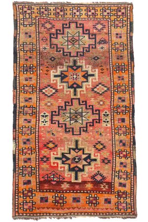 Vintage Tribal Kazak - Pale Orange