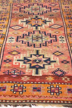 Pale Orange and Brown handcrafted Vintage Carpets made from Wool by Carpet Cellar