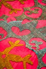 Vintage Uzbek Suzani Embroidered Textile - Rouge