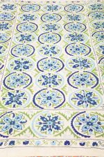 Vintage Uzbek Suzani Embroidered Textile - Blue Gaze