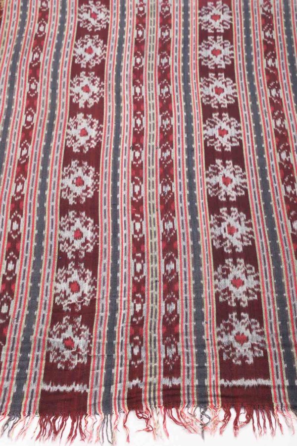Antique Ikat Textile - Burgundy