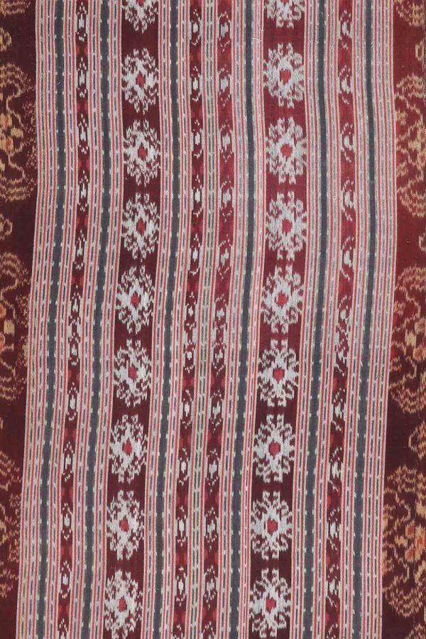 Antique Ikat Textile - Burgundy