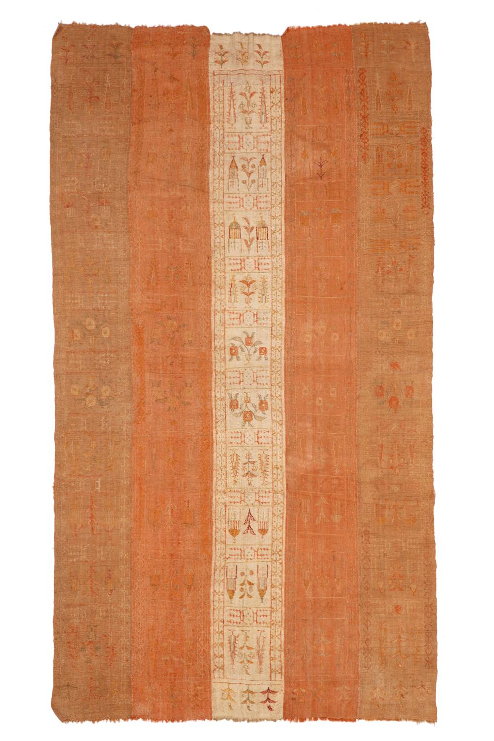 Vintage Strip Weave Uzbek Hand Embroidered Textile – Panel