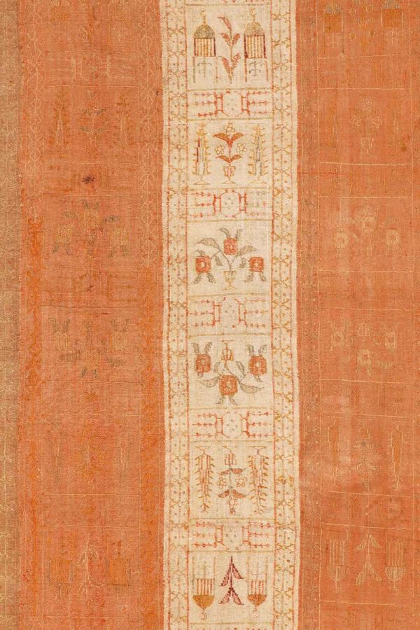 Vintage Strip Weave Uzbek Hand Embroidered Textile - Panel