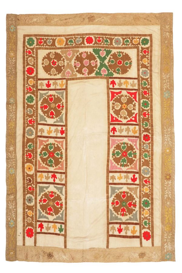 Vintage Uzbek Suzani Embroidered Textile - Triumph