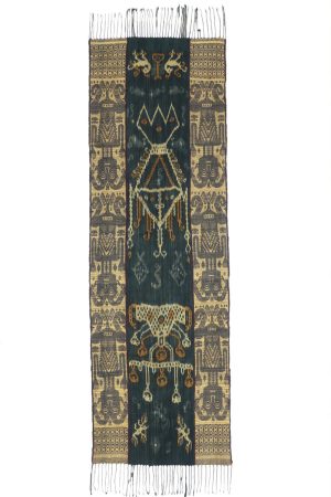Vintage Indonesian Sumbawa Handwoven Ikkat Textile - Human