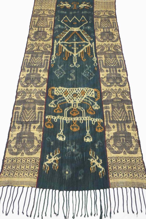 Vintage Indonesian Sumbawa Handwoven Ikkat Textile - Human