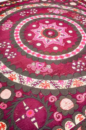 Violet and Grey handcrafted Textiles made from Cotton and Silk by Carpet Cellar