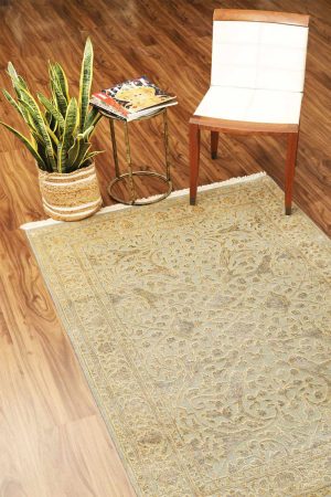 Silver and Grey handcrafted Transitional Carpets made from Silk and Wool by Carpet Cellar