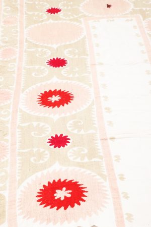Pale Pink and White handcrafted Textiles made from Cotton and Silk by Carpet Cellar
