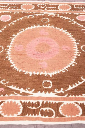Brown and Pink handcrafted Textiles made from Cotton and Silk by Carpet Cellar