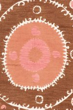 Antique Uzbek Suzani Embroidered Textile - Rose Pink
