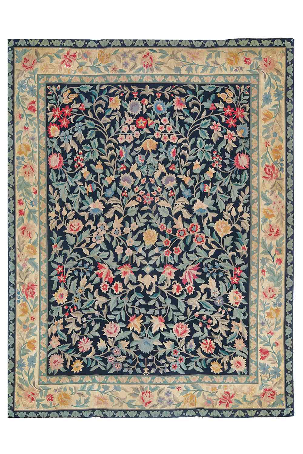 Vintage European Needle Point Tapestry – Night Bloom