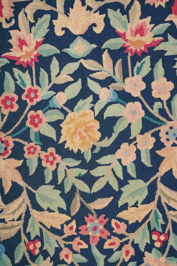 Vintage European Needle Point Tapestry - Night Bloom