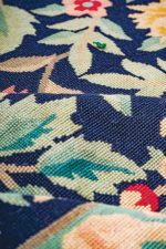 Vintage European Needle Point Tapestry - Night Bloom