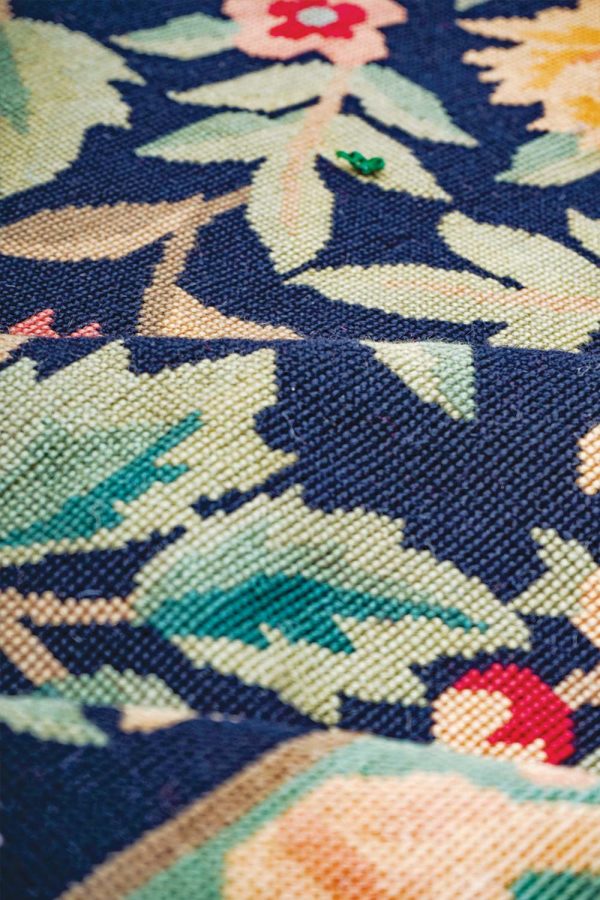 Vintage European Needle Point Tapestry - Night Bloom