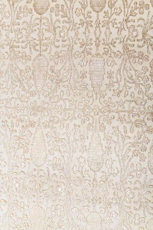 Beige and Gold handcrafted Transitional Carpets made from Silk and Wool by Carpet Cellar