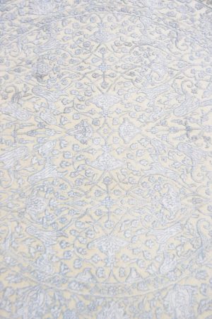 Beige and Off White handcrafted Transitional Carpets made from Silk and Wool by Carpet Cellar