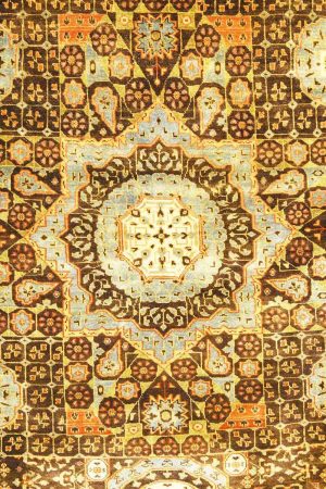 Brown and Yellow handcrafted Timeless Antique Rugs made from Wool by Carpet Cellar