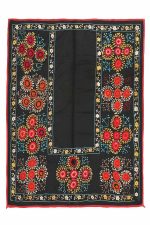Antique Uzbek Suzani Embroidered Textile - Floral Etching